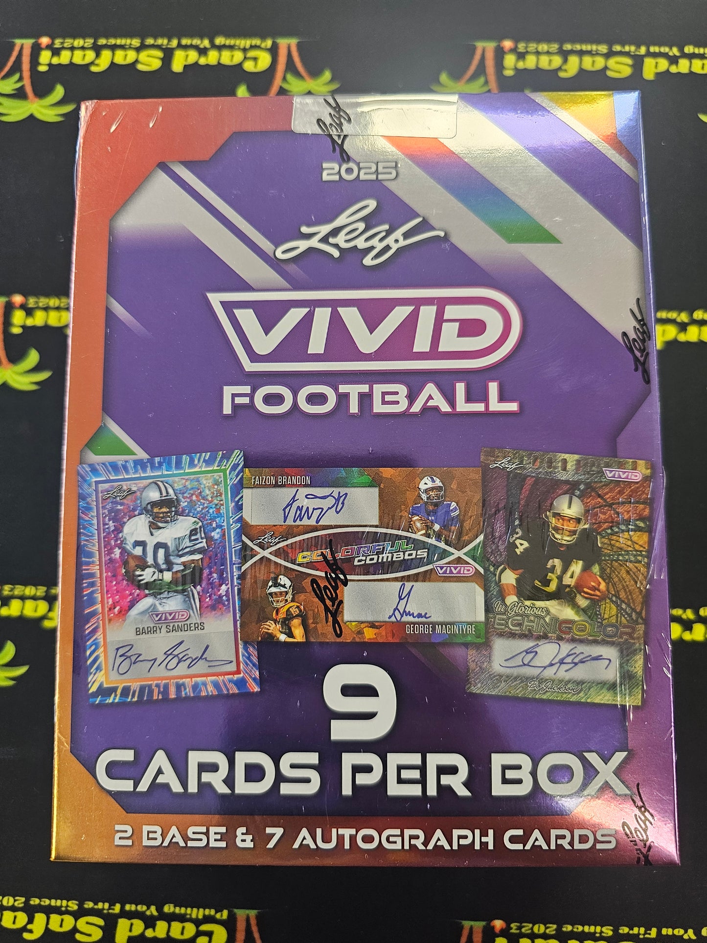 Leaf Vivid Football Box 7 Autograph Cards and 2 Base Cards in each Box