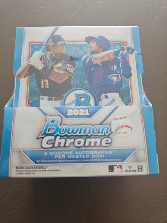 2021 Bowman Chrome Baseball Factory Sealed Hobby Box 2 Autographs