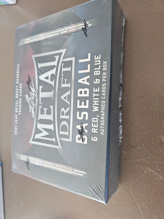 Leaf Metal Draft Red 6 red, white, blue Autographs per box